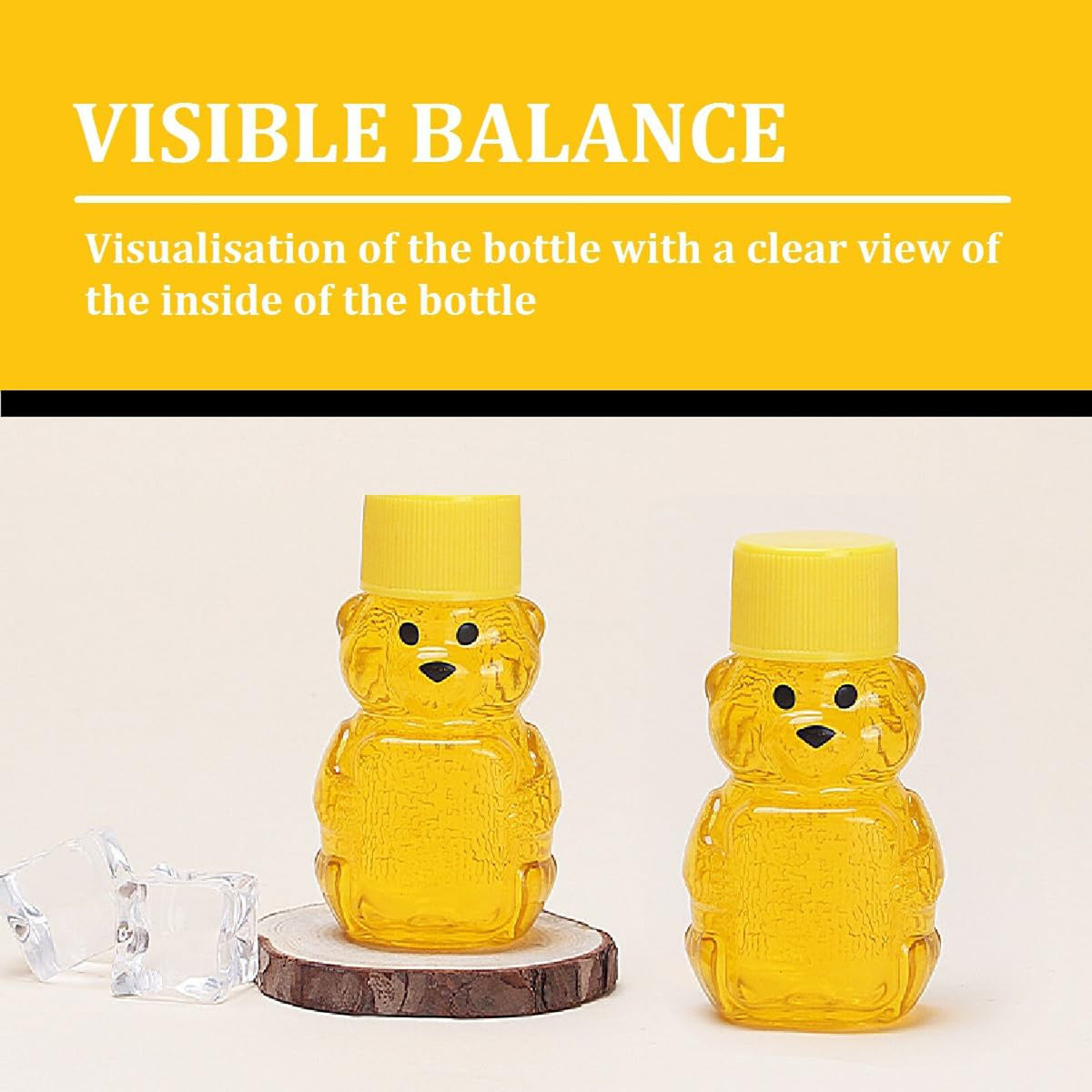 10PCS 60ml Plastic Empty Honey Bear Bottle Squeeze Bear Jar Storage Kit w/ Brush