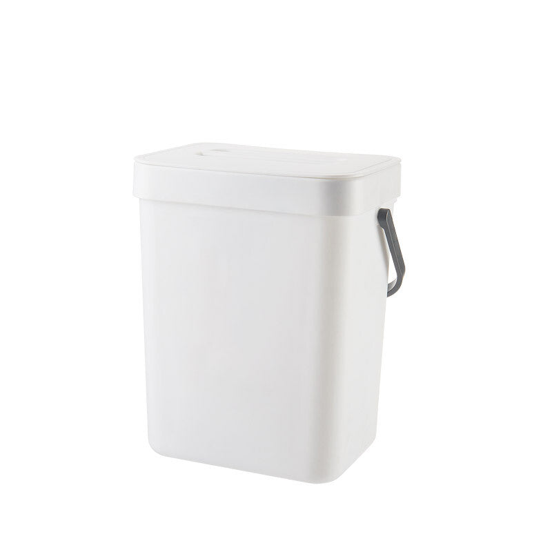 2 Pack Wall Mounted Mini Trash Can with Lid – Hanging Plastic Waste Bin for Kitchen and Bathroom