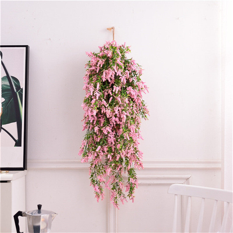 4PCS Artificial Hanging Lavender Plants Faux Vine Flowers Home Wedding Decor