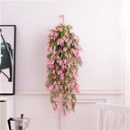 4PCS Artificial Hanging Lavender Plants Faux Vine Flowers Home Wedding Decor
