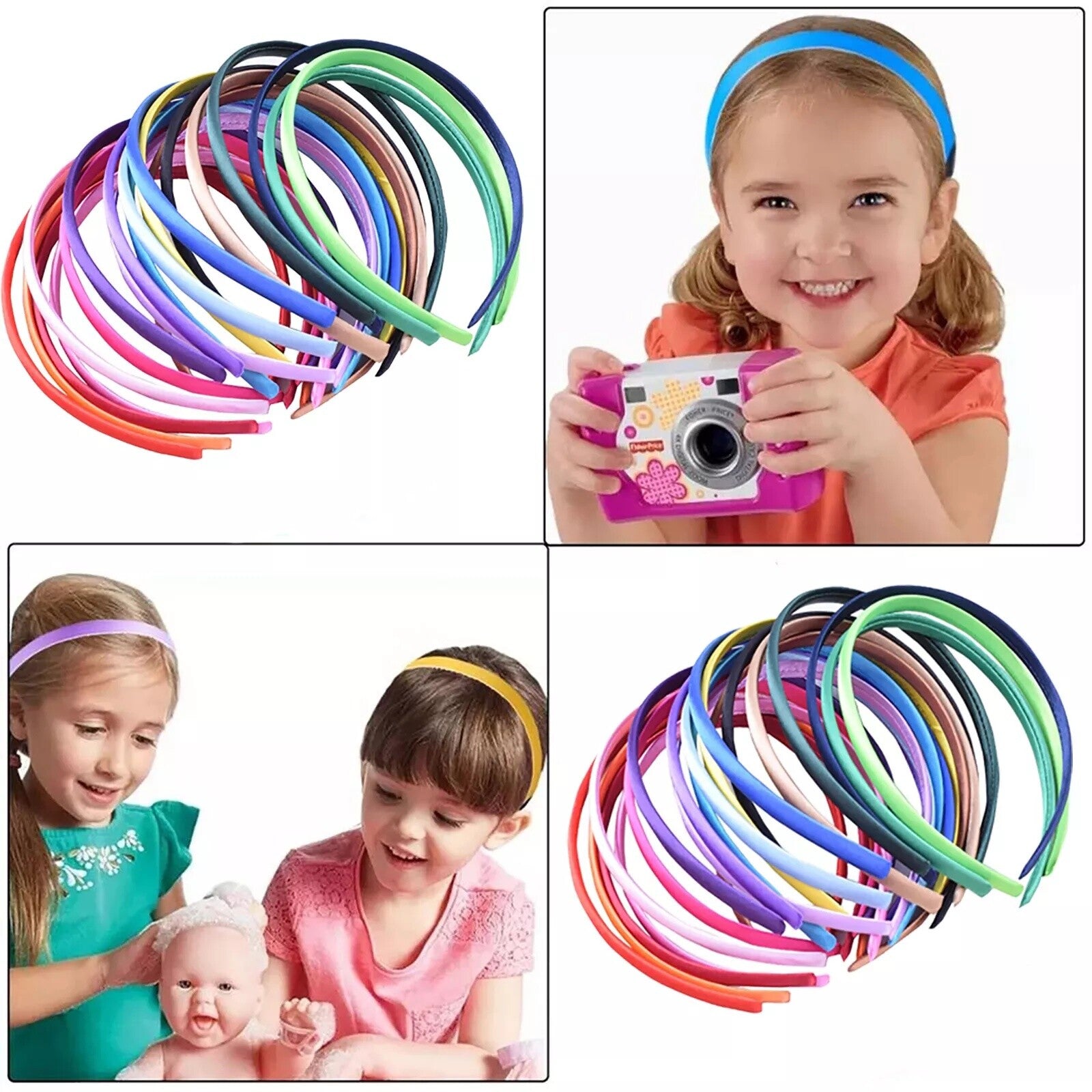 68pcs Satin Headbands Set for Women & Girls | 10mm Alice Bands Hair Accessories (Multi-Color)