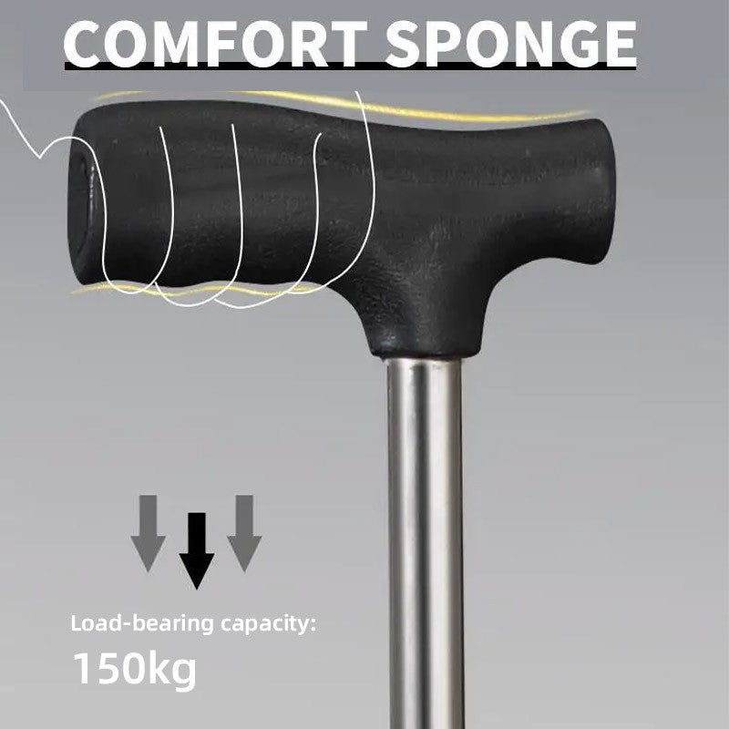 Foldable Walking Cane Chair Adjustable Portable Seat Stool Lightweight Mobility Aid