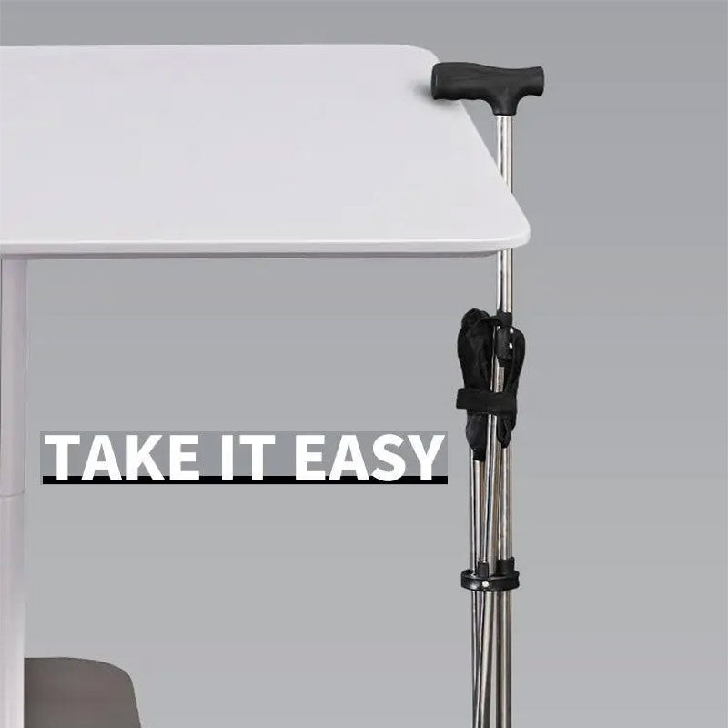 Foldable Walking Cane Chair Adjustable Portable Seat Stool Lightweight Mobility Aid