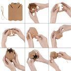 50PCS Kraft Paper Pillow Candy Gift Boxes with Rope Wedding Party Favour Bags