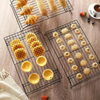 3-Tier Stackable Baking Cooling Rack Collapsible Iron Wire Rack for Baking