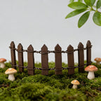50PCS Mini Wooden Fence Fairy Garden Decor – Miniature Dollhouse Landscape Fence