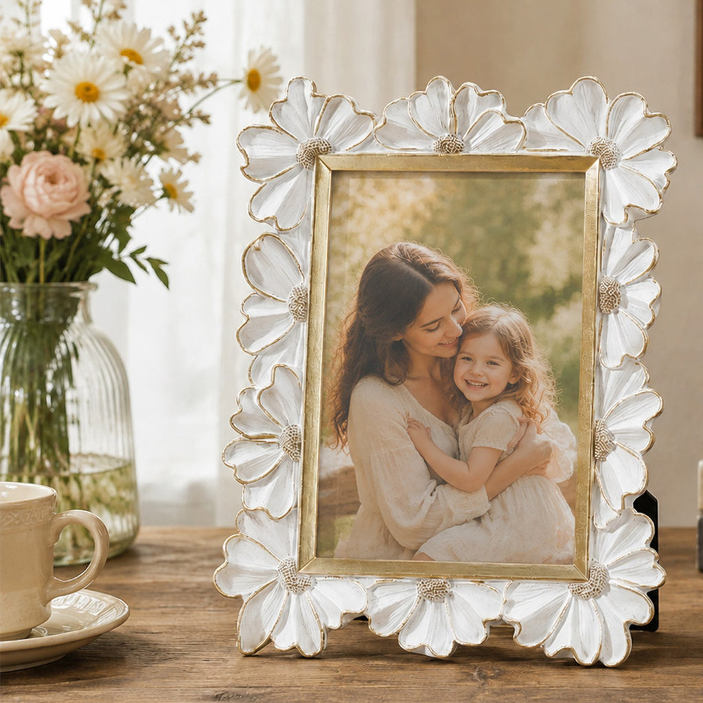 2pcs Resin Flower Photo Frame Art Projects Display Table Stand Office Home Decor
