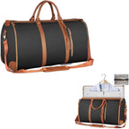 Foldable Travel Garment Duffle Bag - Large Capacity Lightweight Weekender Shoulder Bag Brown