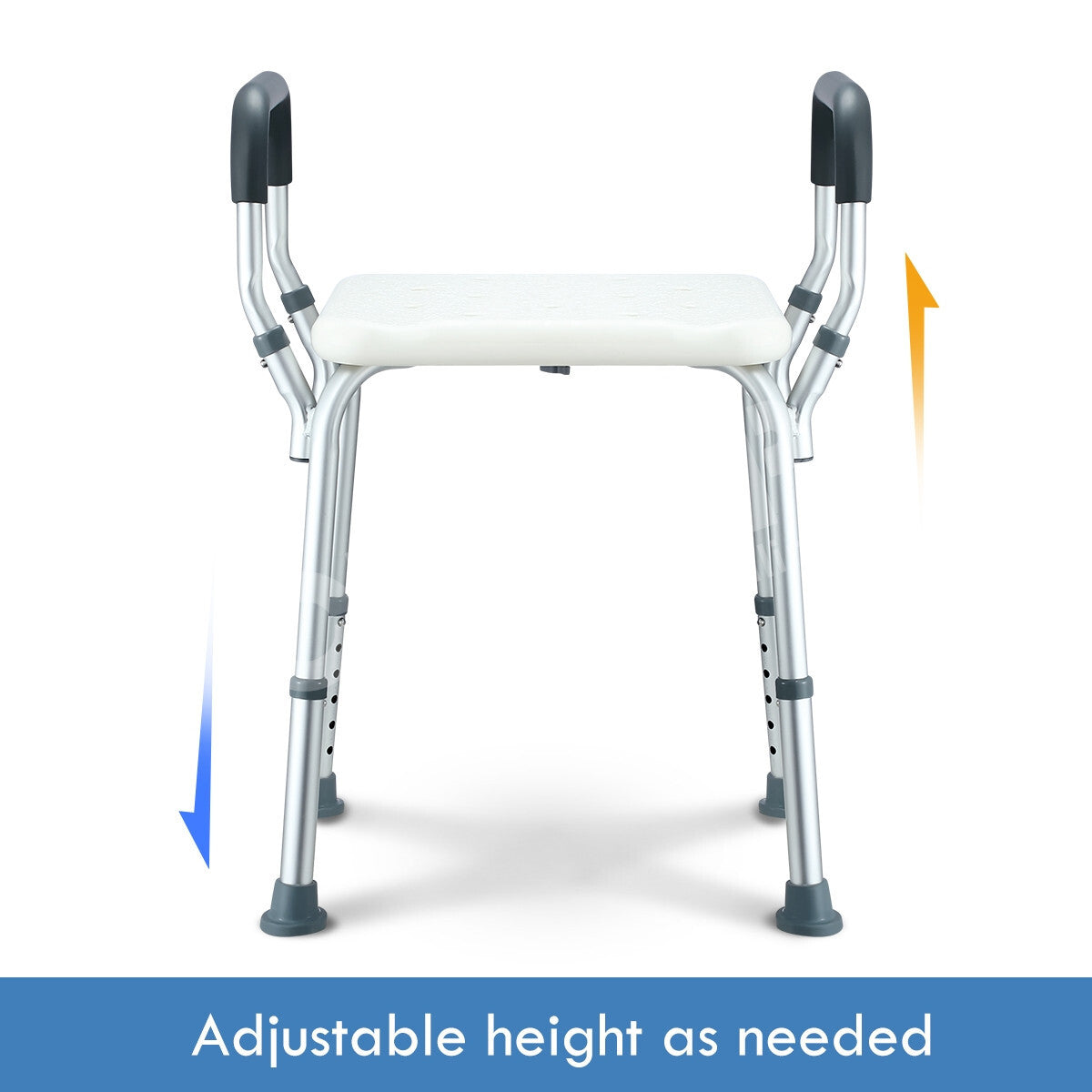 Adjustable Shower Chair Bath Seat with Armrests Heavy Duty Bathroom Safety Bench