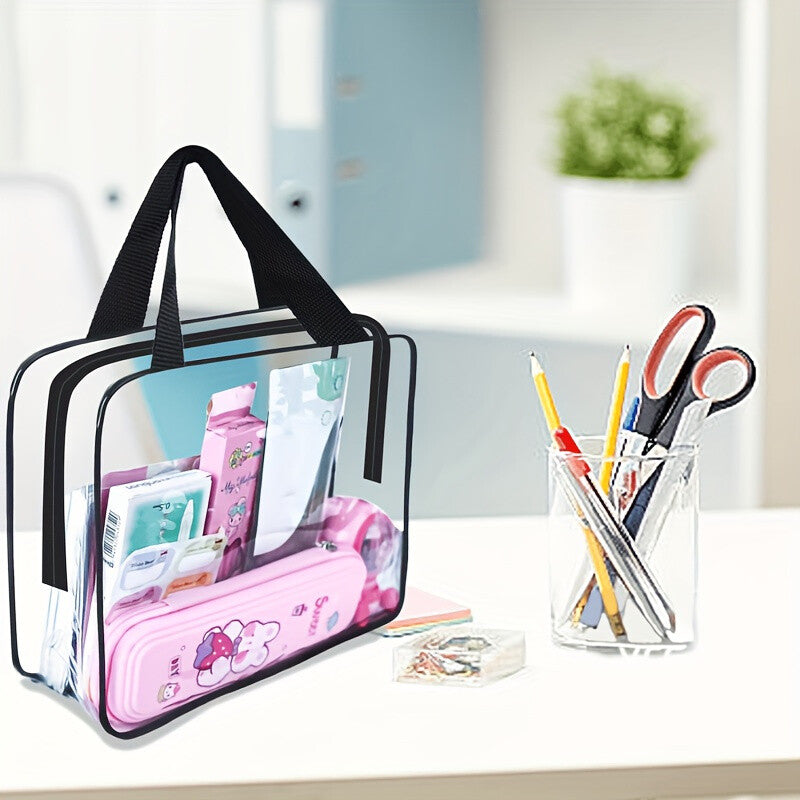 Up to 30pcs Large Clear PVC Storage Bags with Zipper Portable Transparent Tote