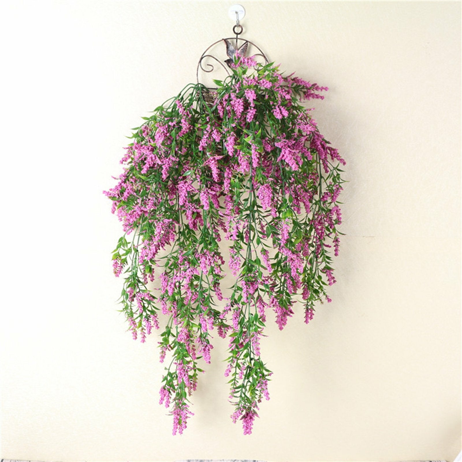 4PCS Artificial Hanging Lavender Plants Faux Vine Flowers Home Wedding Decor