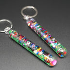 2-20PCS Glitter Liquid Wand Keyrings Colourful Floating Sequin Keychain Bag Charm
