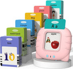 Pink reader with stacks of word cards