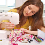 36PCS Sewing Machine Thread Spools with Clear Bobbin Storage Case Multicolor