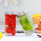 12PCS 500ml Glass Mason Jars with Airtight Lids Wide Mouth Preserving Jars