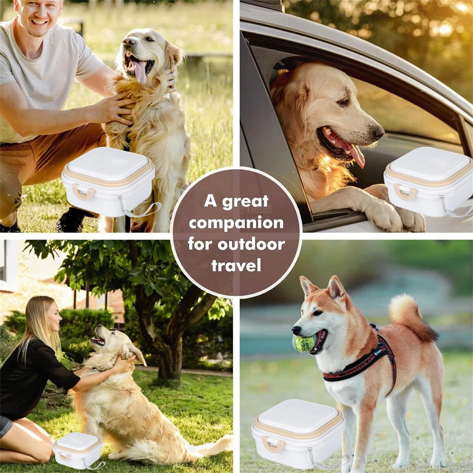 2pcs 2-in-1 Portable Pet Food & Water Bowl | Collapsible Travel Dog Cat Feeding Set