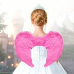 Pink Feather Angel Fairy Wings Kids Fancy Costume Props Masquerade Halloween AU