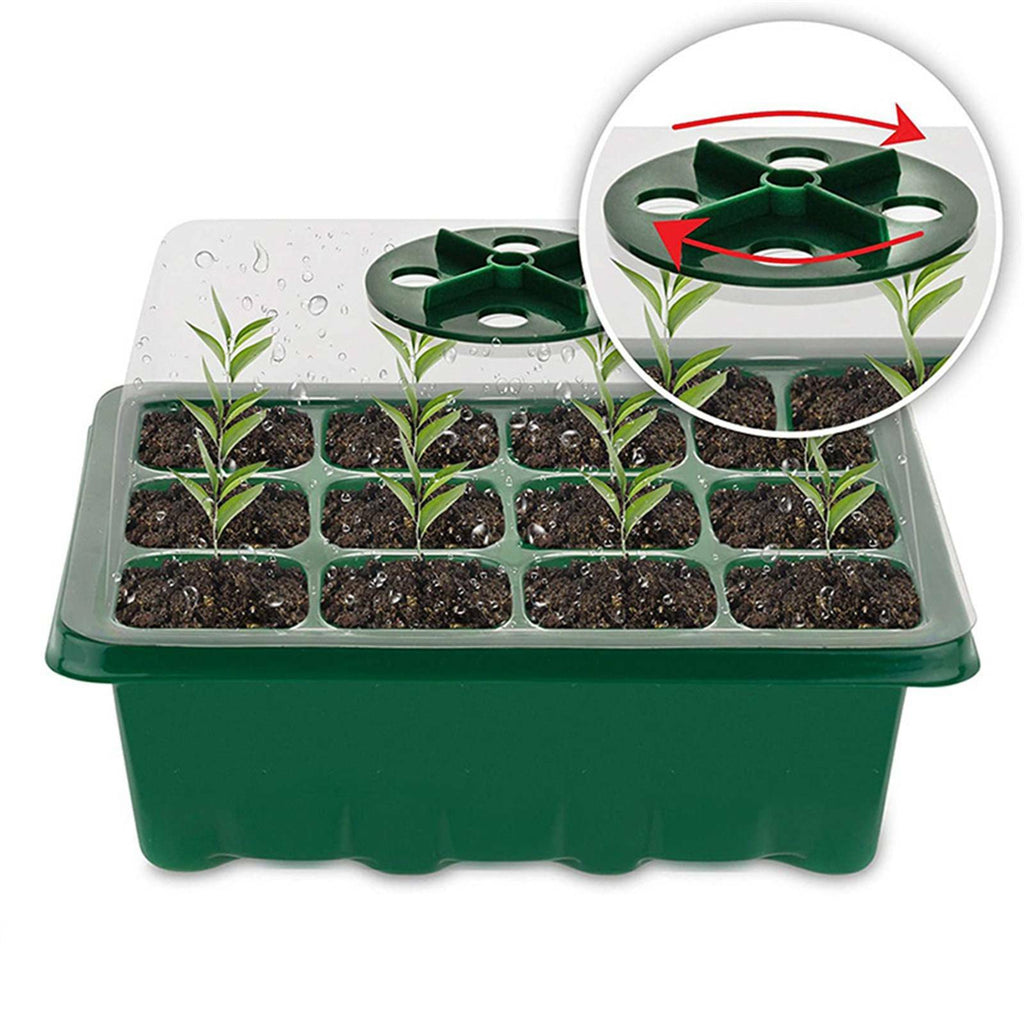 20 Sets 12-Cell Seed Starter Tray Kit with Plant Labels | Seedling Propagation Grow Box