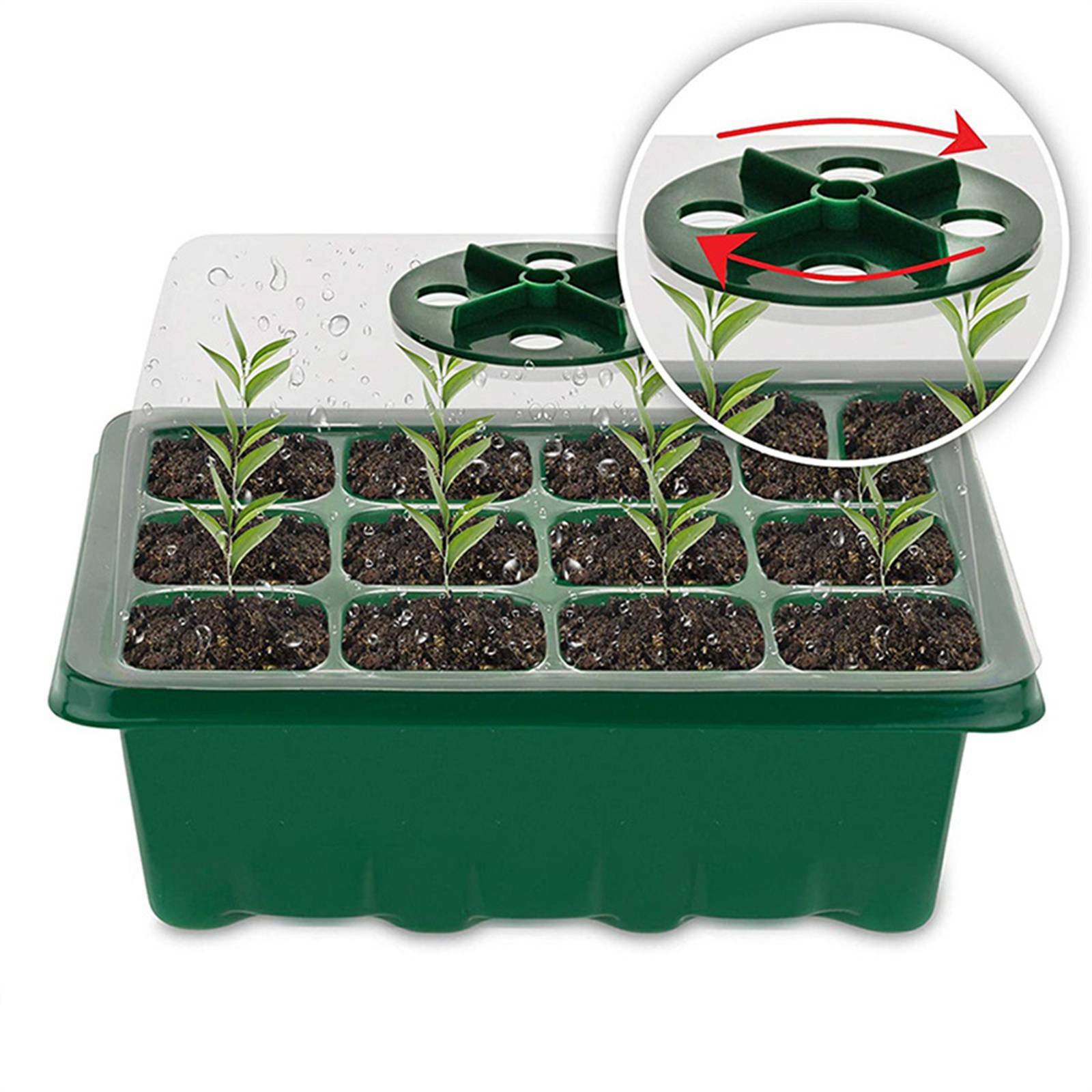 20 Sets 12-Cell Seed Starter Tray Kit with Plant Labels | Seedling Propagation Grow Box