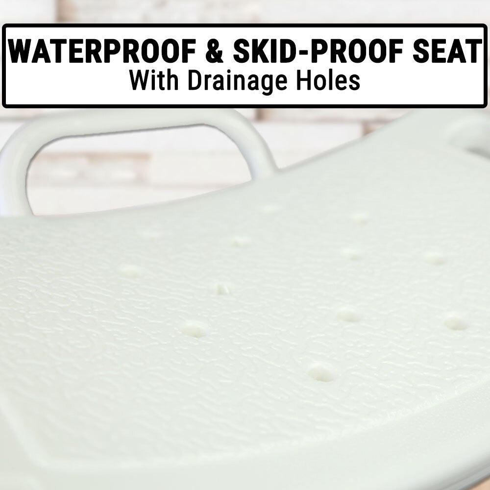 Foldable Steel Shower Chair with Handle | Anti-Slip Bath Stool for Elderly & Disabled | Portable Bathroom Safety Seat
