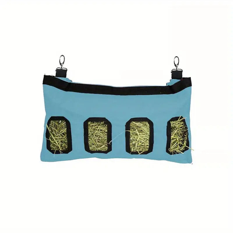 2 Pack Rabbit Hay Feeder Bags - 4 Hole Hanging Hay Feeders for Rabbits and Guinea Pigs