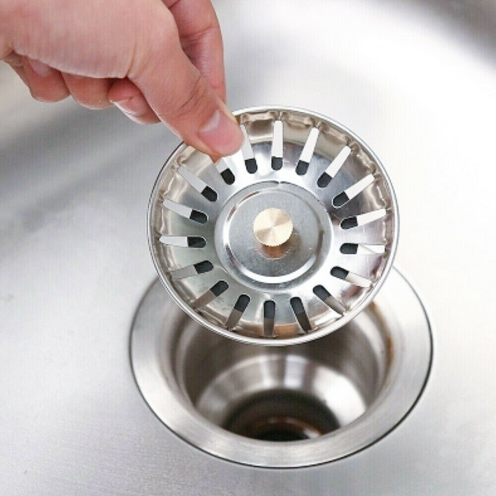 Stainless Steel Kitchen Sink Strainer – Drain Filter Waste Plug Stopper (80mm)