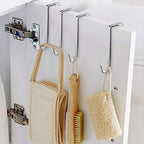 10pcs 5mm Stainless Steel Over The Door Hook Adjustable Door Hanger Rack Cloth