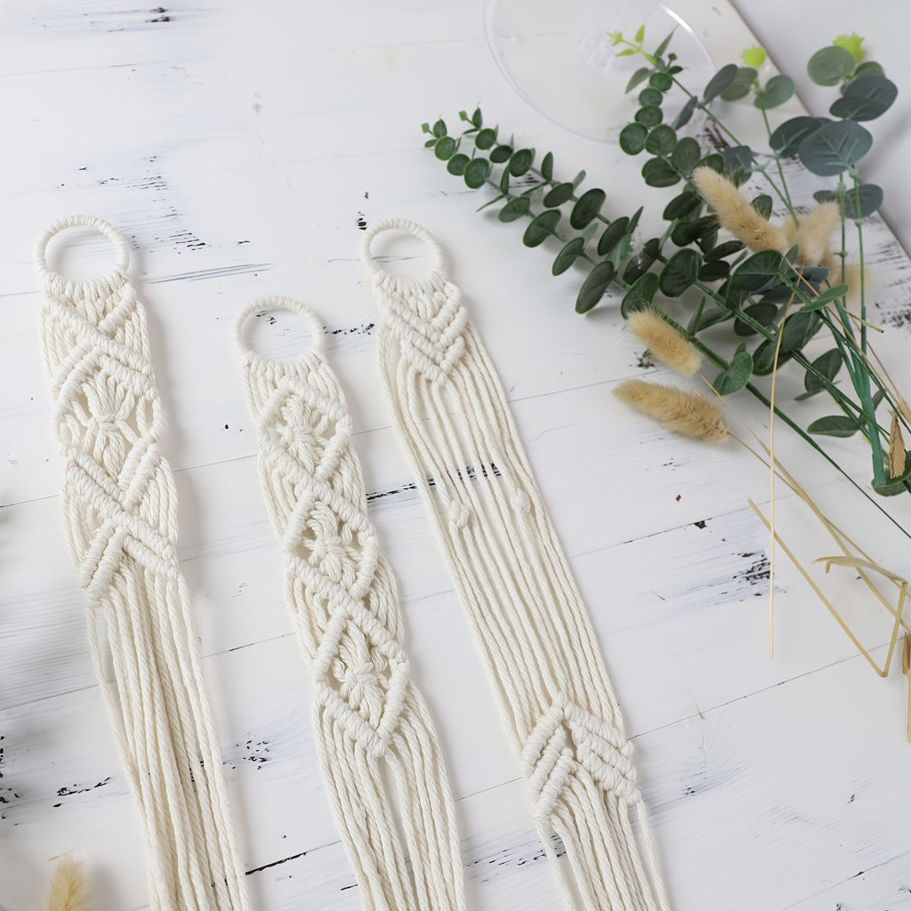 6PCS Macrame Plant Hanger Pot Holder - 100cm Cotton Rope Hanging Basket for Indoor Outdoor Planters