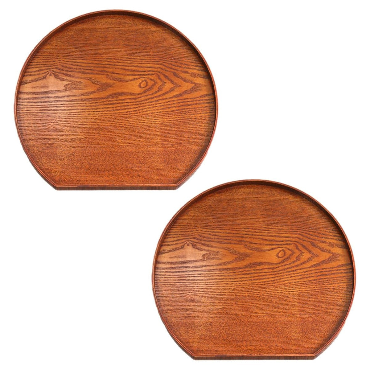 2PCS Semi-Circular Wooden Serving Pallets