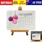 Plantable seed paper 2027 desk calendar December card on easel stand with inset view