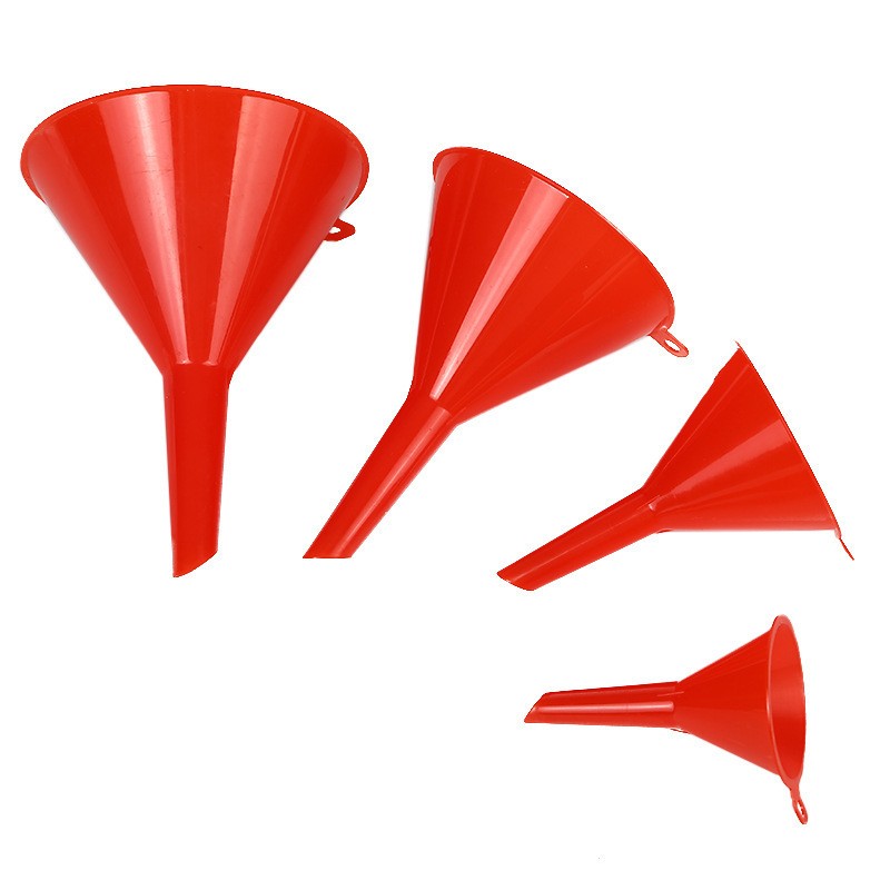 8pcs Plastic Funnel Set Red | Multi Size Kitchen Funnel for Liquid Oil Water Transfer