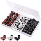 210pcs Nail Drill Sanding Bands Set | 80/120/180 Grit Nail File Bits with Storage Box