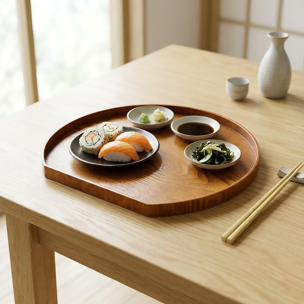 2PCS Semi-Circular Wooden Serving Pallets