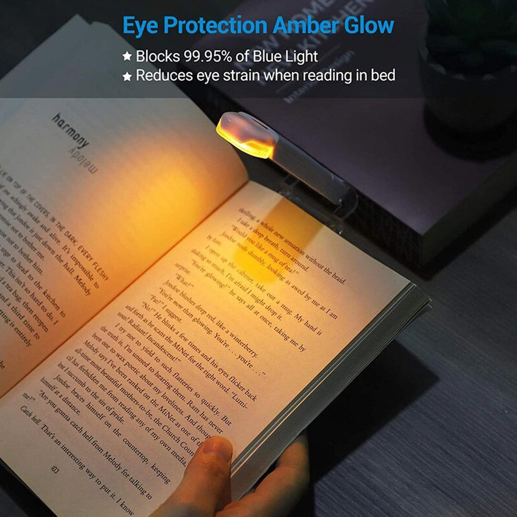 2 Pack USB Rechargeable Book Reading Light – Adjustable Warm White Clip On Bedside Reading Lamp