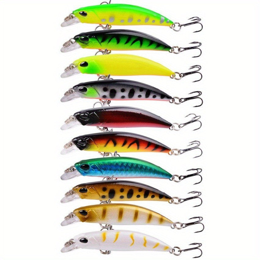 10pcs Fishing Lures Minnow Set 6.8cm | Hard Baits for Freshwater & Saltwater