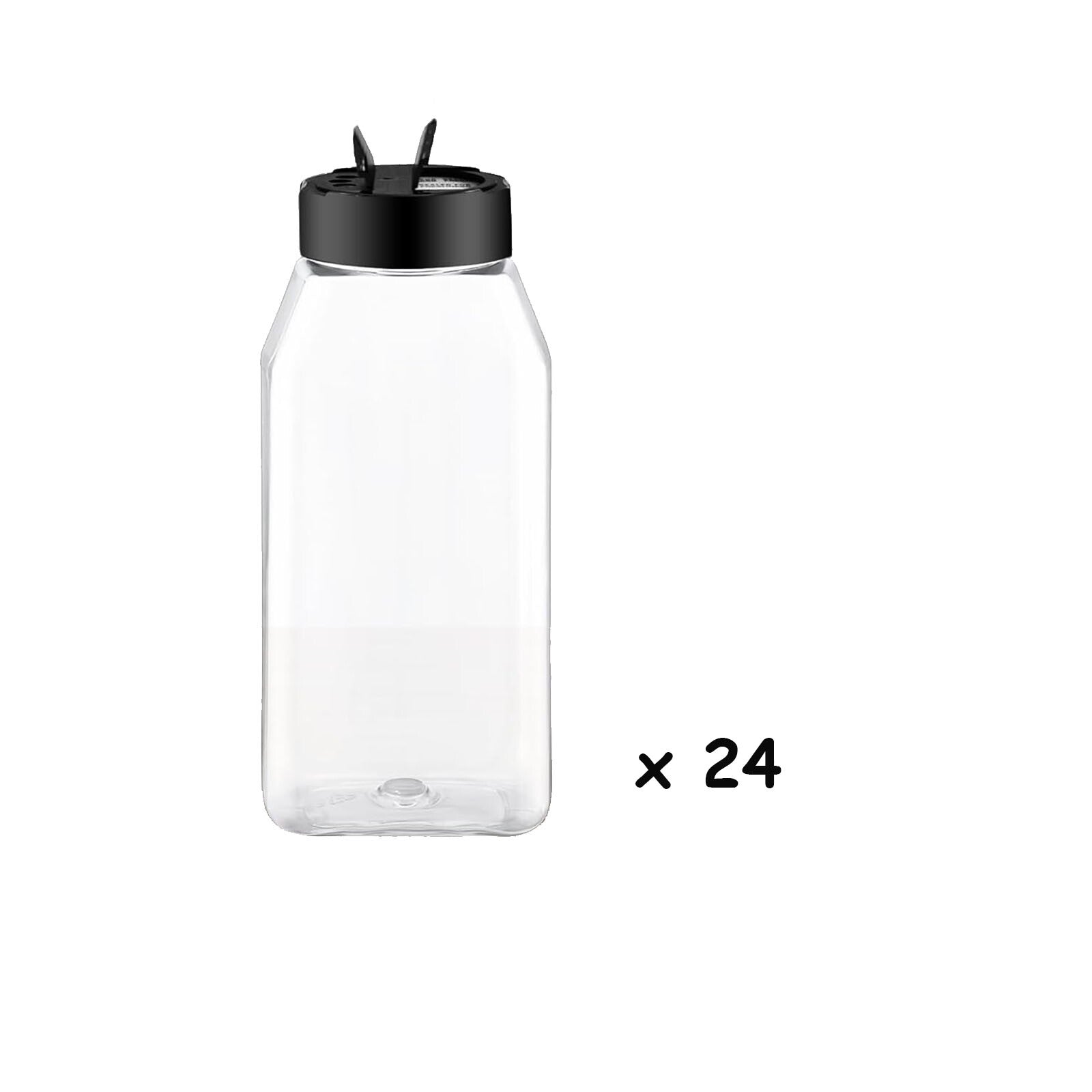 6/12/24/36pcs 100ml Clear Square Spice Jars with Lids | Plastic Herb Seasoning Storage Bottles