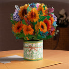 1/2PCS 3D Gift Card Flower Greeting Card Style Birthday Postcard Gift Handmade