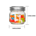 6pcs 250ml Glass Storage Jars with Lids + 4 Stainless Steel Spoons | Airtight Food Containers