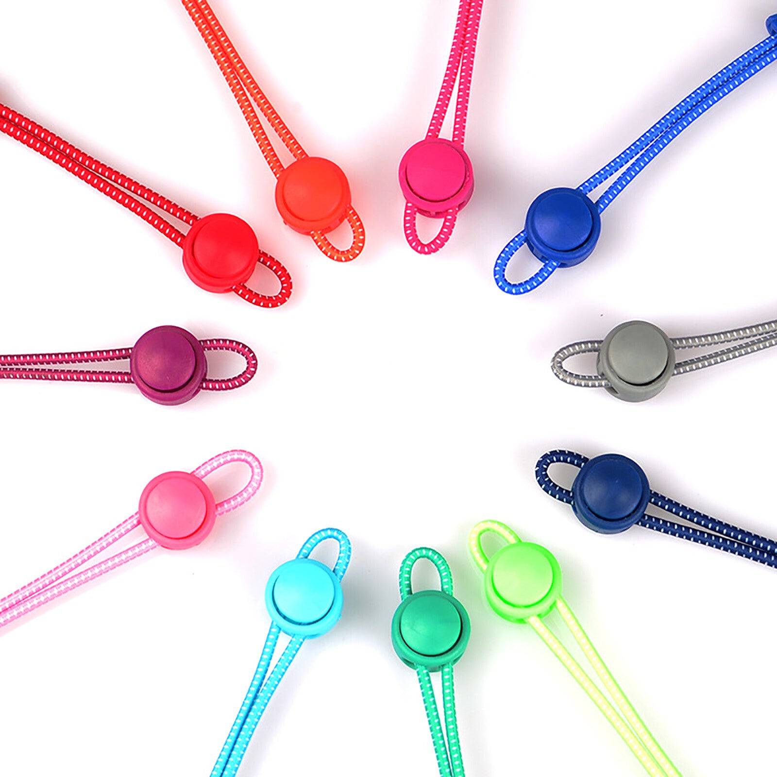 No Tie Elastic Shoelaces Lock System Running Sneakers Trainers Quick Lock Laces