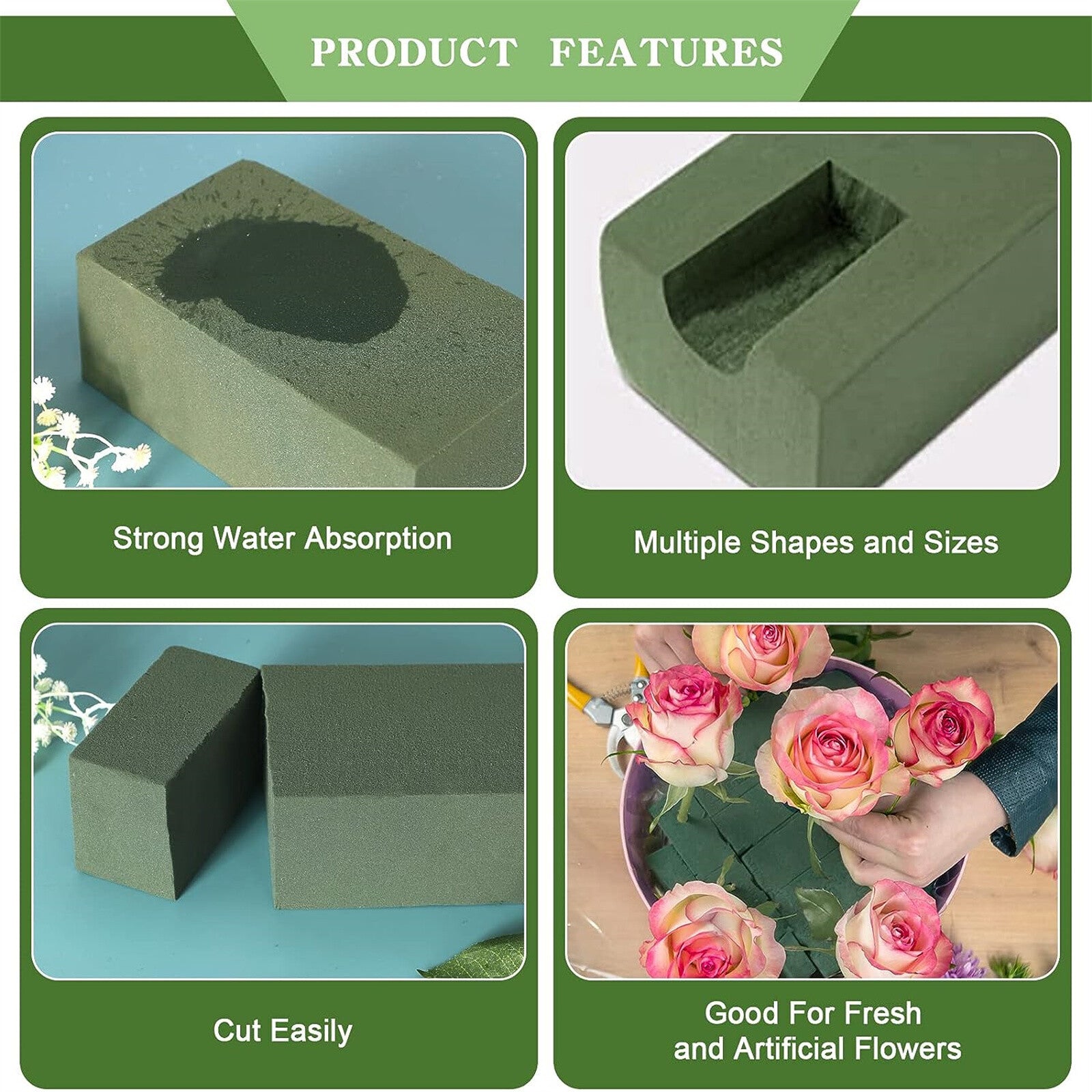 10pcs Floral Foam Bricks Wet & Dry | Florist Foam Blocks for Flower Arrangements