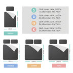 Quilt cover sizes single to king