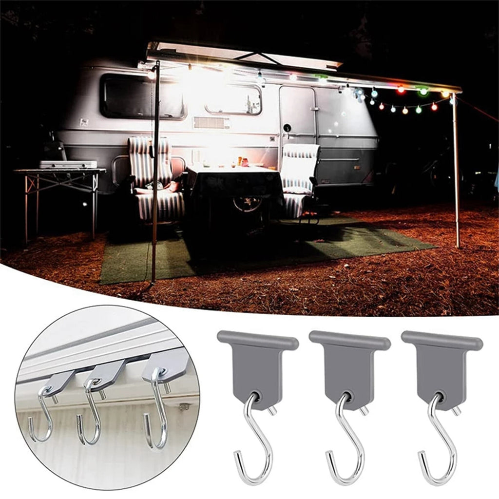 40pcs RV Awning S Hooks | Tent Awning Rail Clips Hanging Hooks for Camping & Caravan