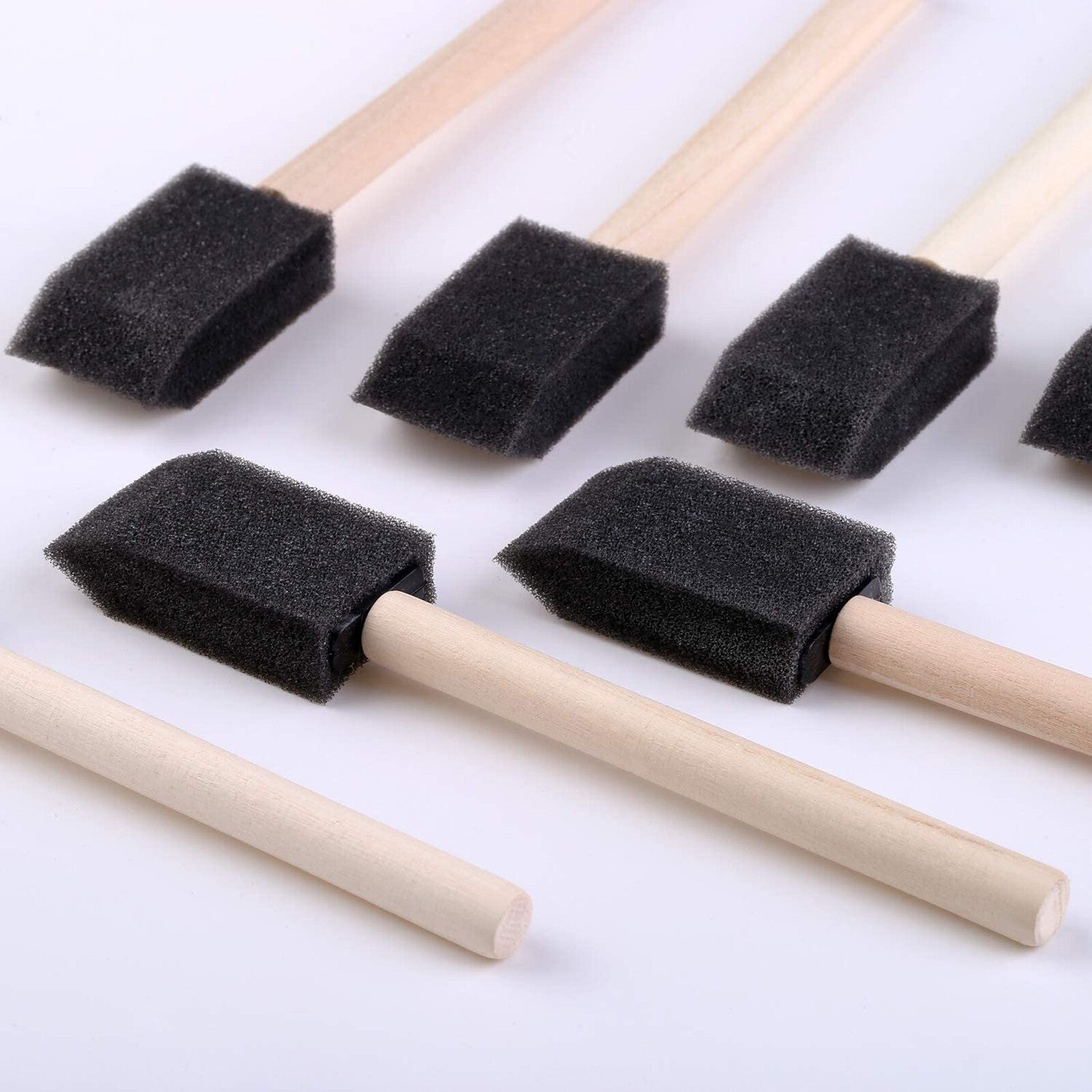 100PCS 1 Inch Foam Paint Brushes - Reusable Sponge Brushes for Painting, Staining and Crafts