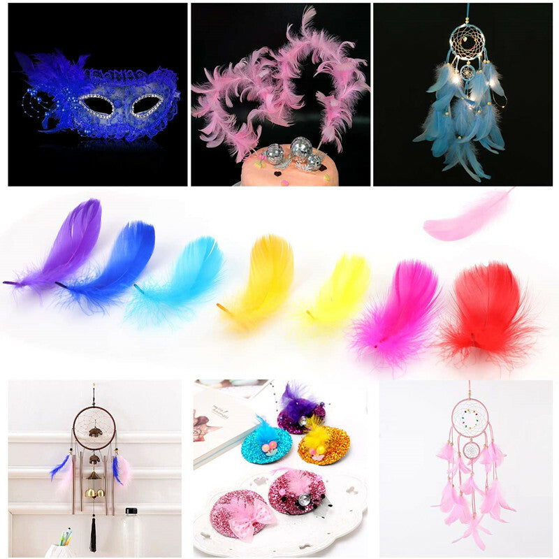 200pcs Natural Goose Feathers 6-12cm – Craft, Millinery, Wedding & DIY Decoration (11 Colours)