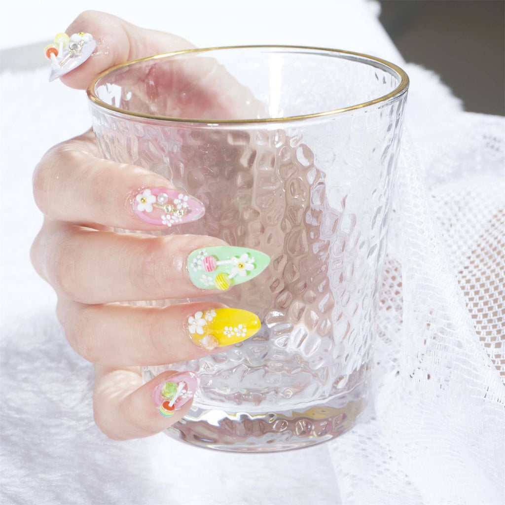 100pcs Nail Stickers Candy Nails Charms DIY Manicure Decors Lollipop Art