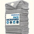 50PCS Twist Pile Microfibre Cleaning Cloths Grey Car Home Reusable Dusting Towels