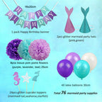 76 Piece Mermaid Party Decoration Set