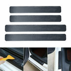 12PCS Carbon Fibre Style Car Door Sill Protector Stickers Scuff Plate Guard Kit