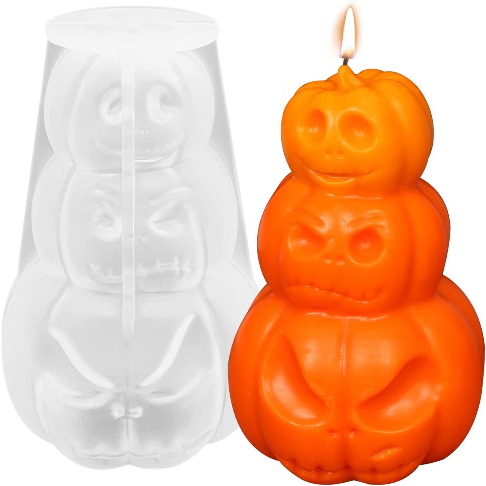 3pcs Pumpkin Silicone Mold Set | DIY Candle Soap Resin Mould for Baking & Crafts