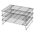 3-Tier Stackable Baking Cooling Rack Collapsible Iron Wire Rack for Baking